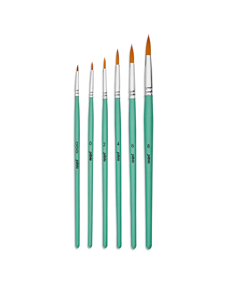 Set de 6 pinceles Mango Corto Redondos Pebeo