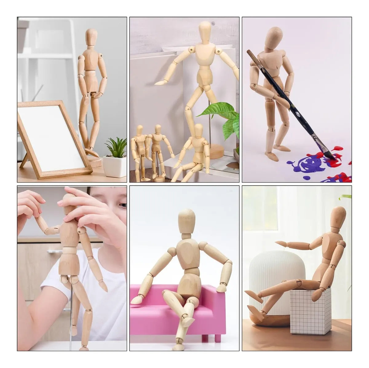 Maniquí para Dibujo de Madera Articulado 30 cm