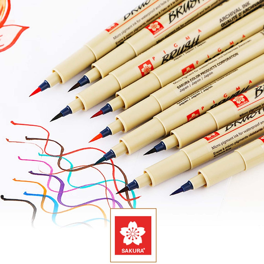 Set de Tiralínea Pigma Brush Sakura 8 Colores