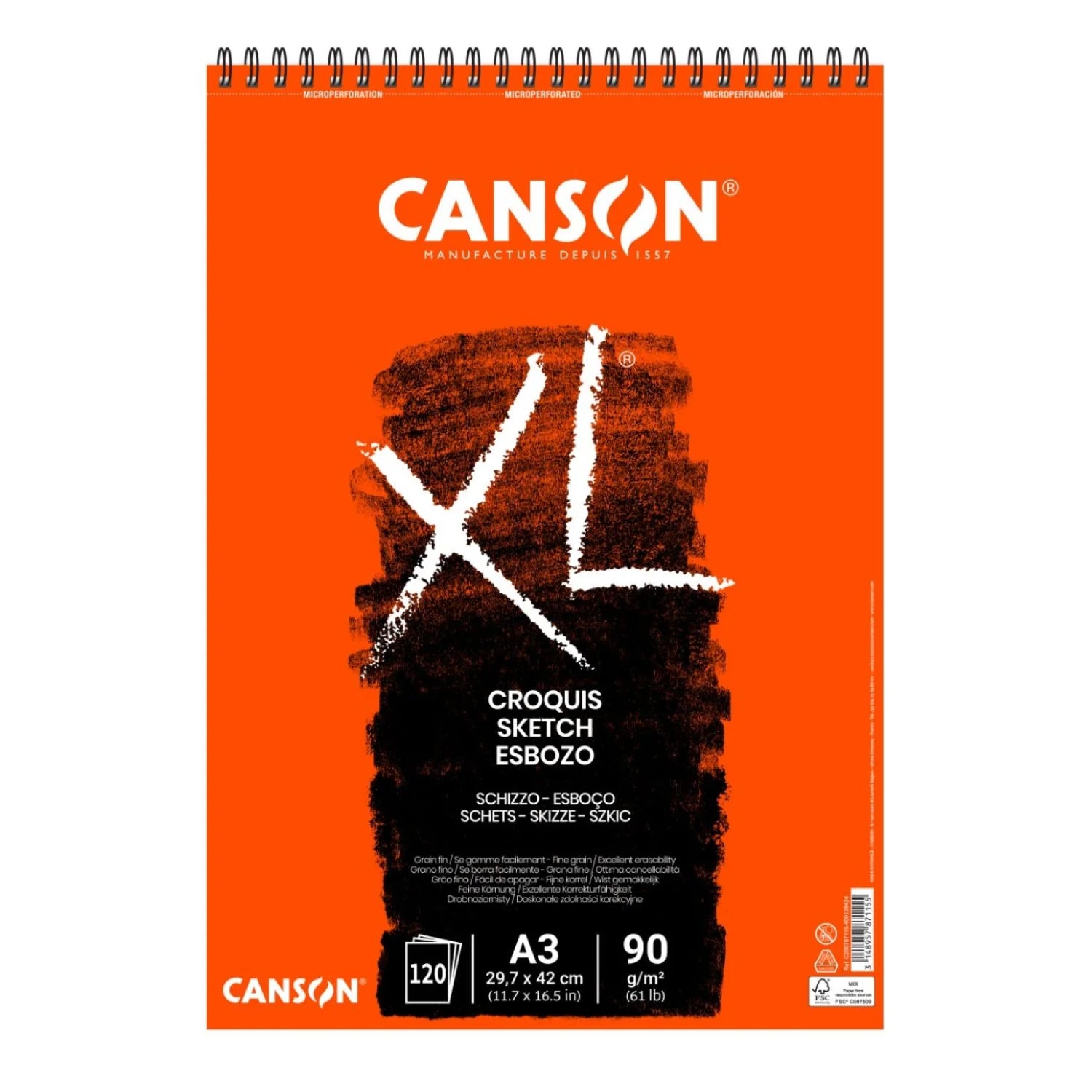 Canson XL - Croquera para Bocetos Croquis 90 g/m2