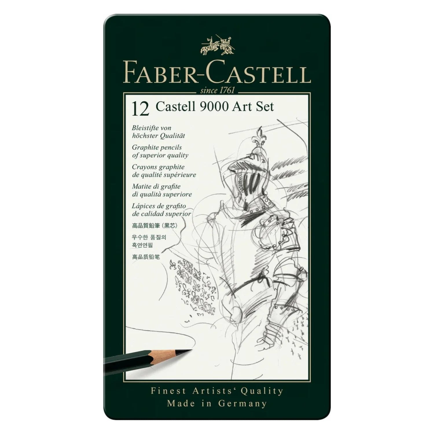 Faber-Castell 9000 - Set 12 Lápices Grafito B, Bellas Artes