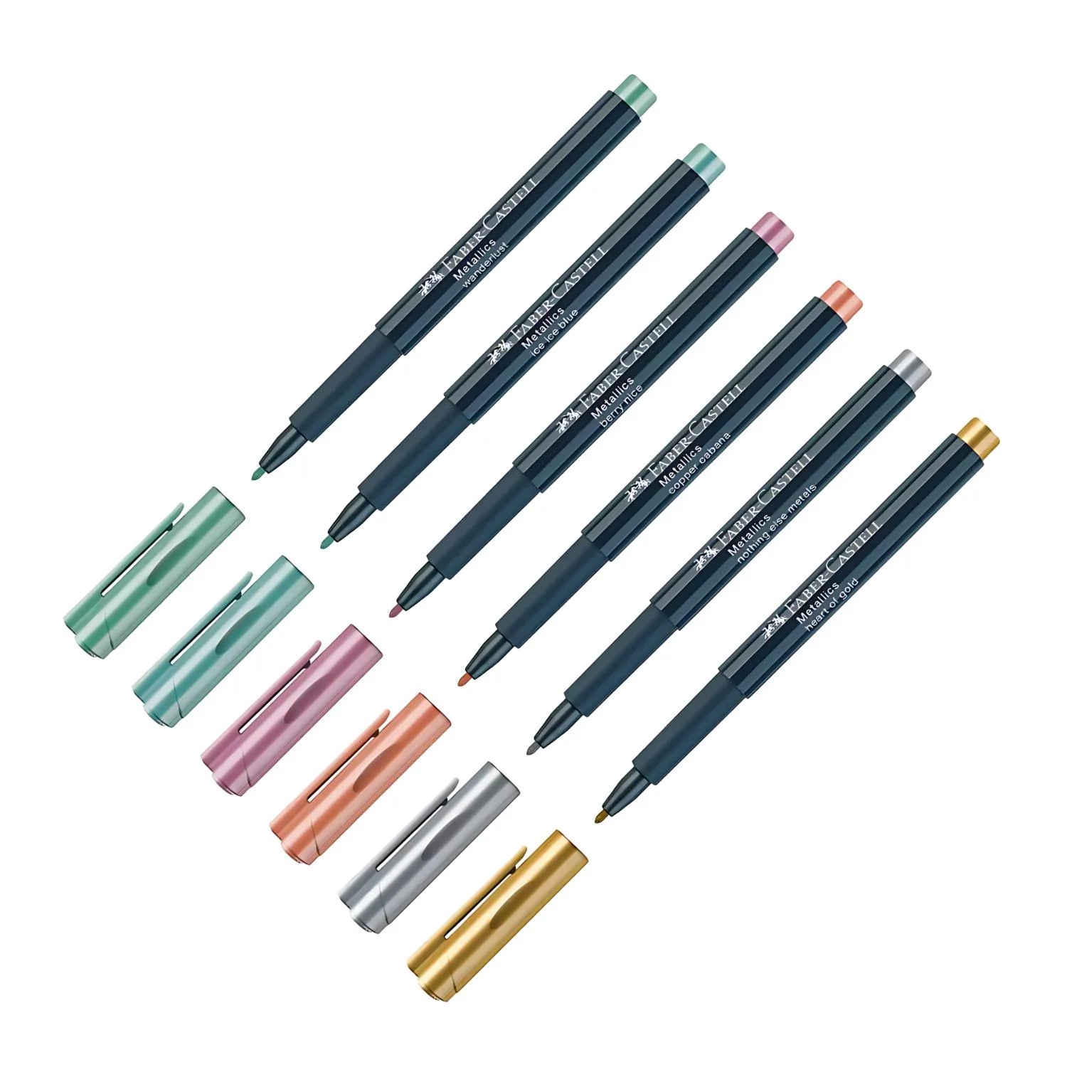 Faber-Castell Metallics - Set 6 Marcadores Multisuperficie