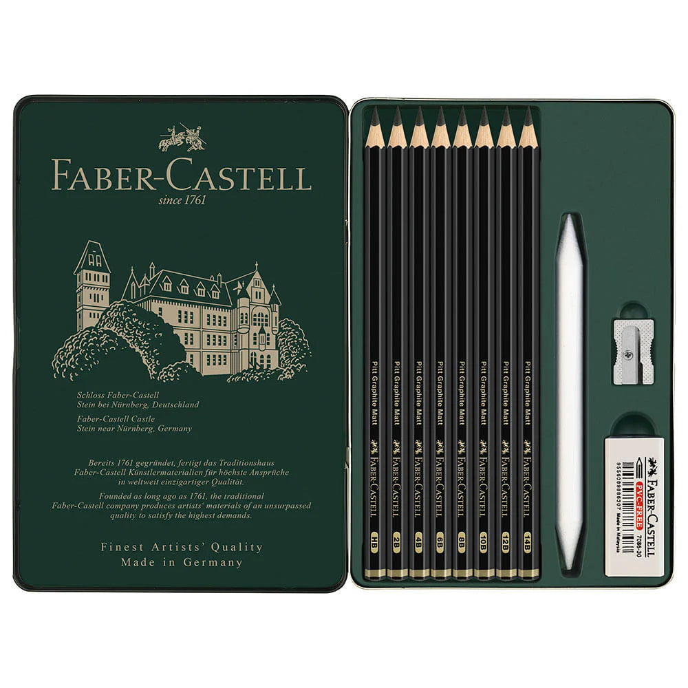Faber Castell Pitt - Set 11 Lápices Grafito Graphite Matt
