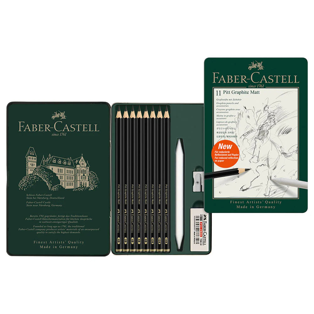 Faber Castell Pitt - Set 11 Lápices Grafito Graphite Matt