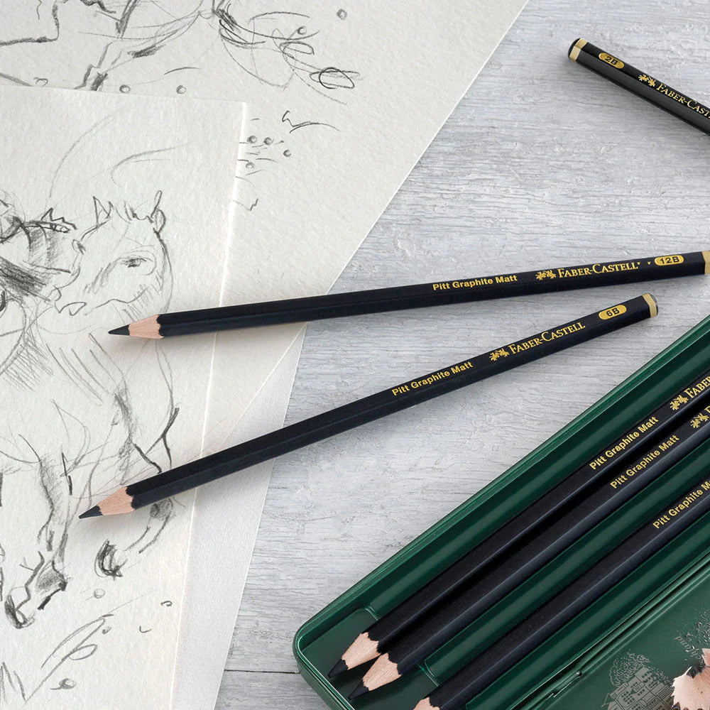 Faber Castell Pitt - Set 6 Lápices Grafito Graphite Matt