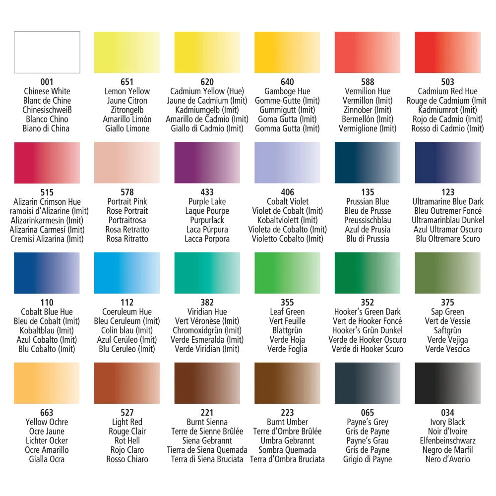 SET 24 ACUALERA AQUAFINE 12ML + PINCEL DALER ROWNEY