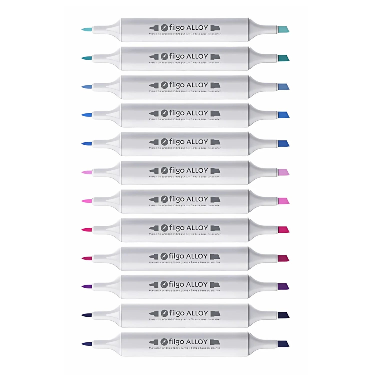 Filgo Alloy - Set 12 Marcadores al Alcohol Tonos Fríos