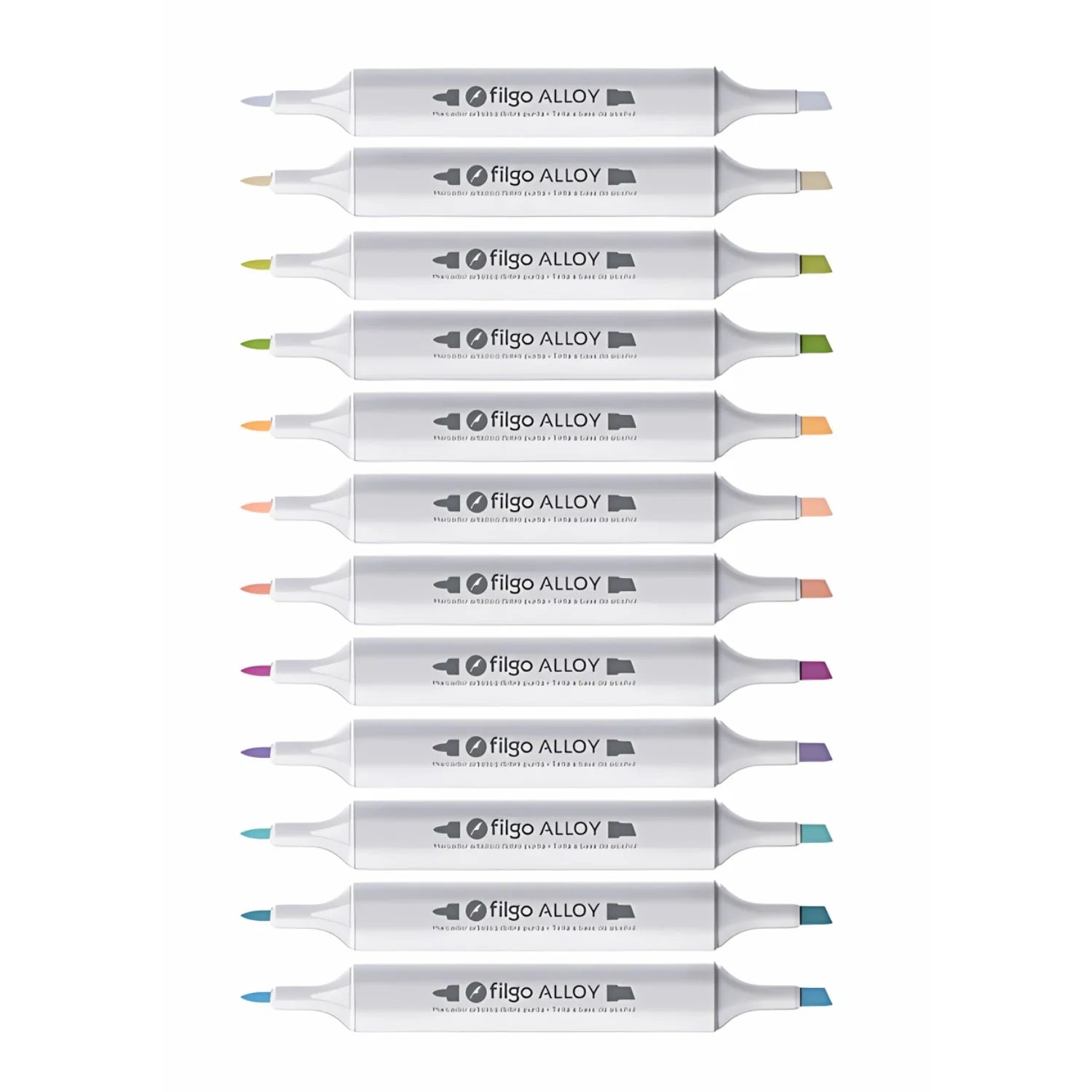 Filgo Alloy - Set 12 Marcadores al Alcohol Tonos Pastel
