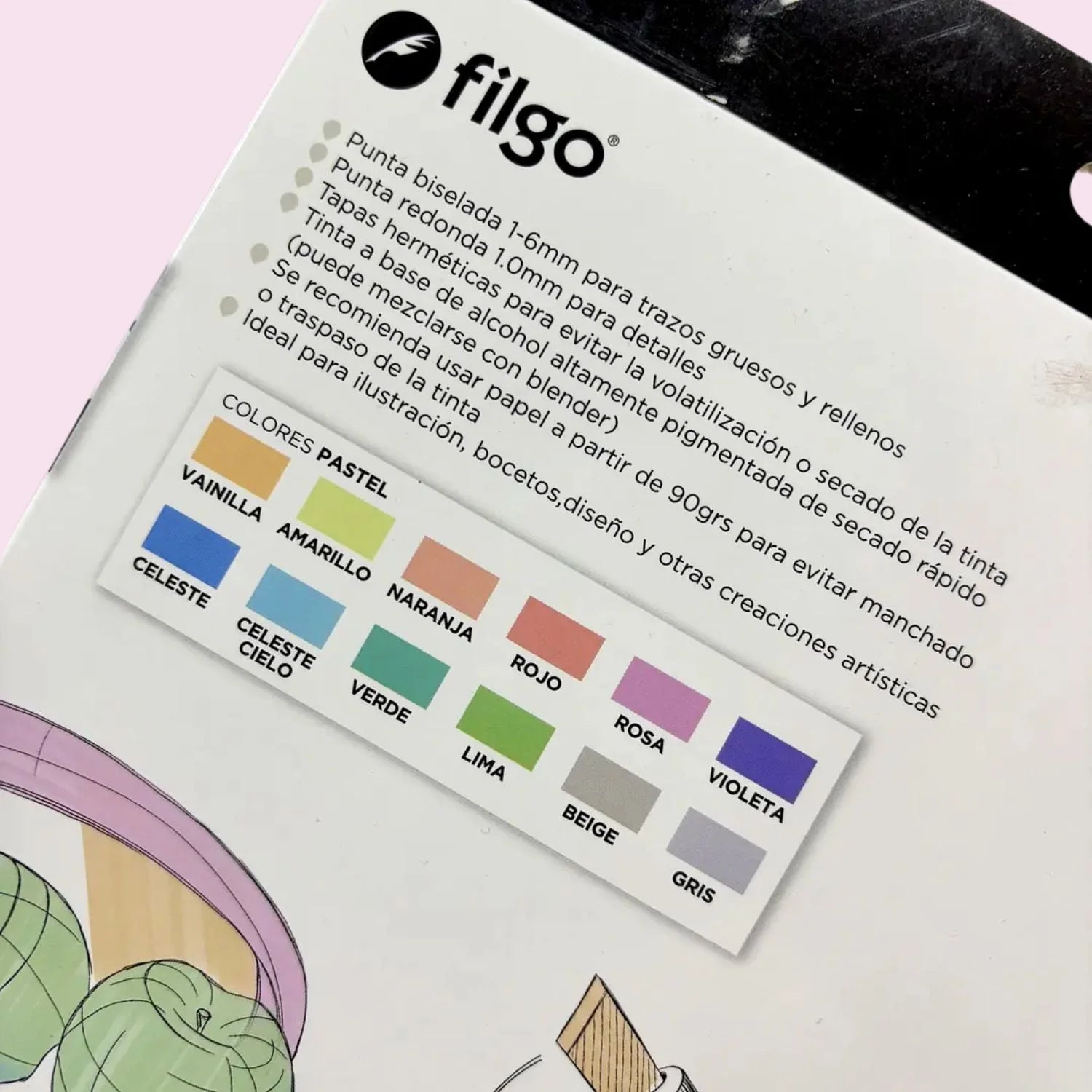 Filgo Alloy - Set 12 Marcadores al Alcohol Tonos Pastel