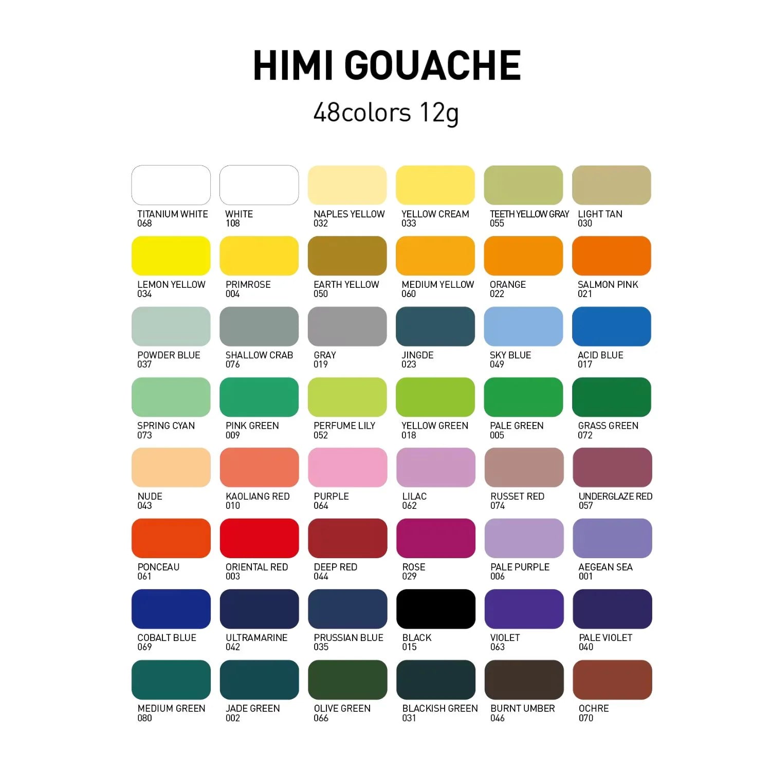 Himi - Set 48 Gouache Potes 12 g Green