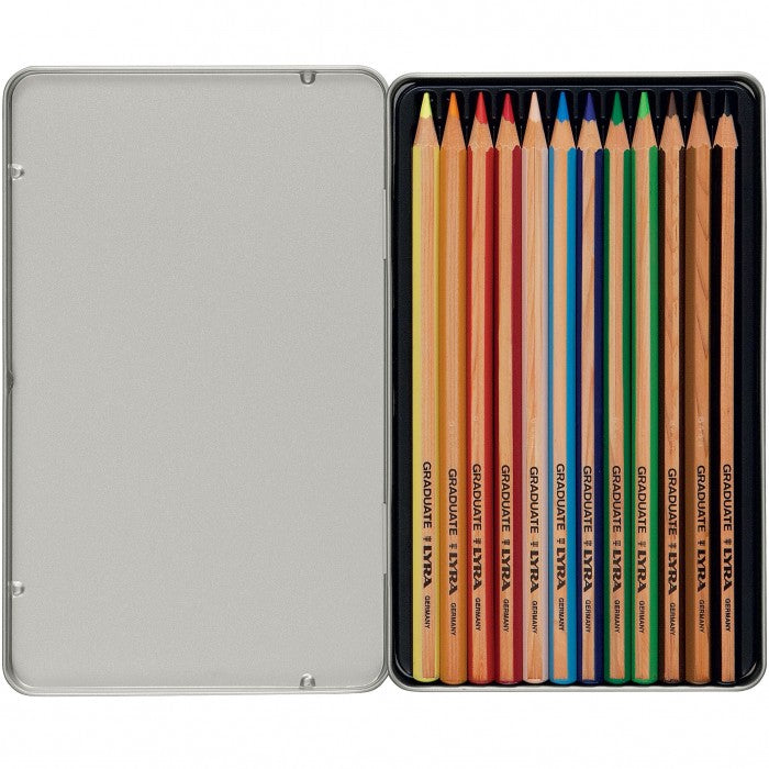 Lápices de Colores Lyra Graduate 12 Colores CAJA METALICA