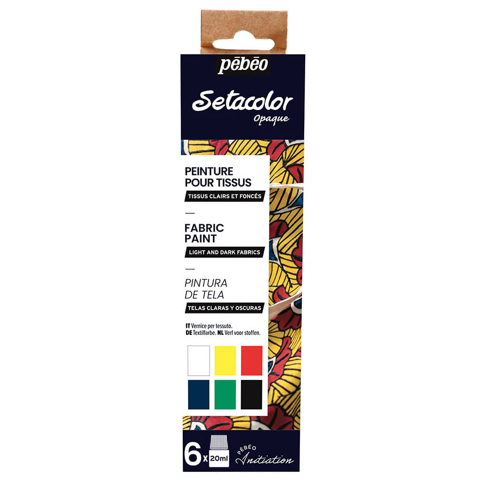 Pebeo Setacolor - Set 6 Pinturas para Tela Opaque 20 ml