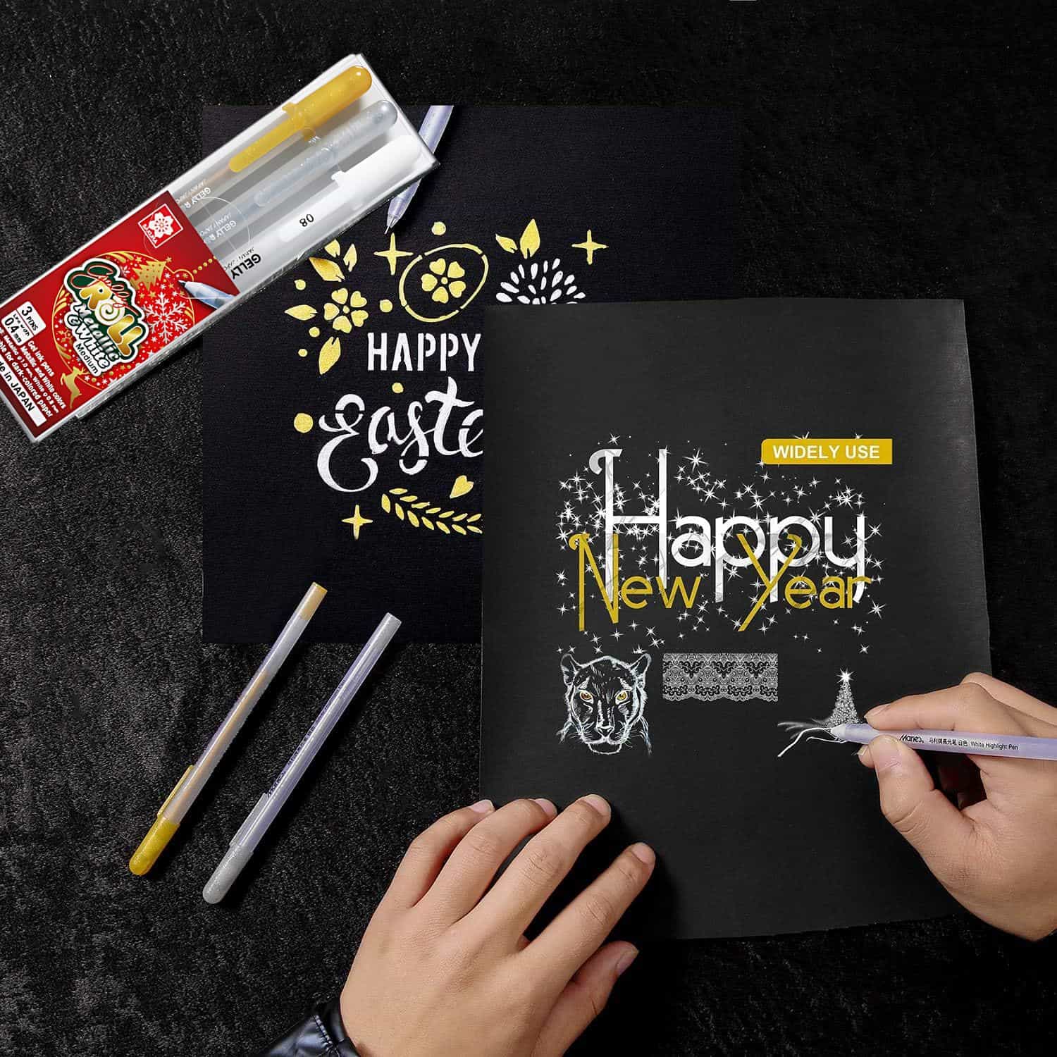 Set Lápiz Gel Gelly Roll Sakura 3 Colores (Oro-Plata-Blanco)