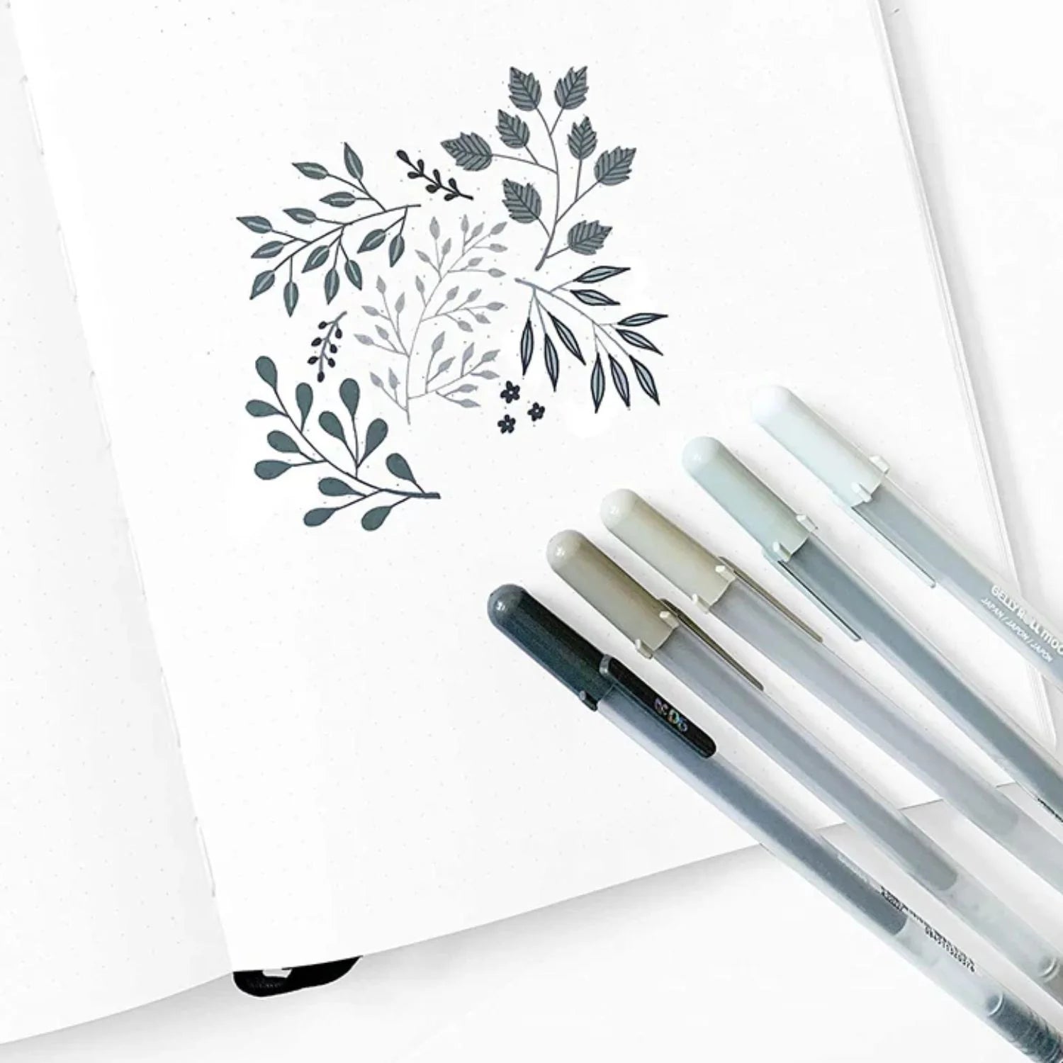 Sakura Gelly Roll - Set 5 Lápices Tinta Gel Moonlight Grises