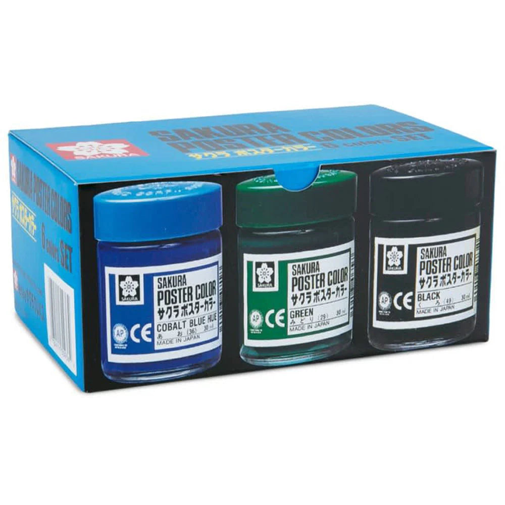 Sakura Poster Colors - Set 6 Témperas Kurepasu Profesionales