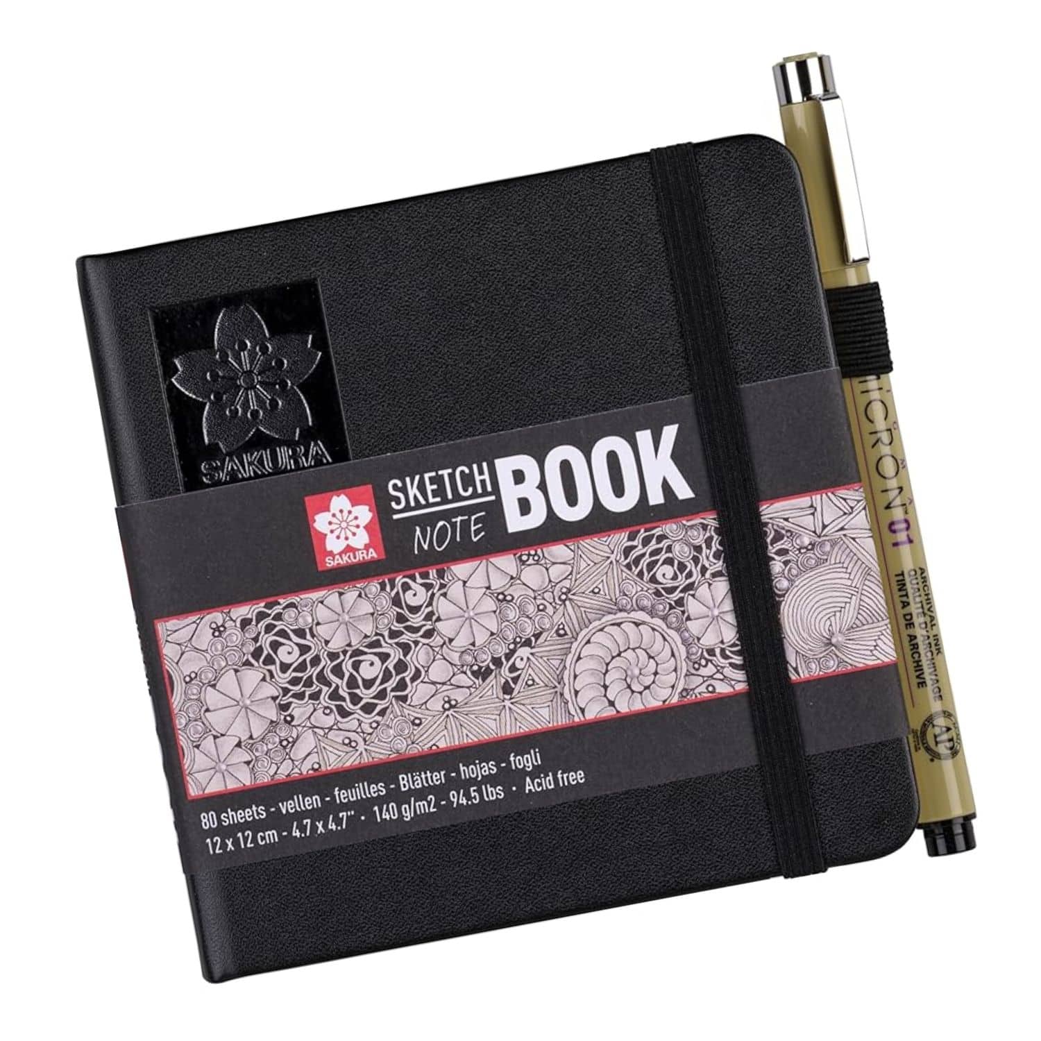 Sakura Sketch Note Book - Sketchbook Papel Blanco/Crema 80 Hojas, 140 g/m2