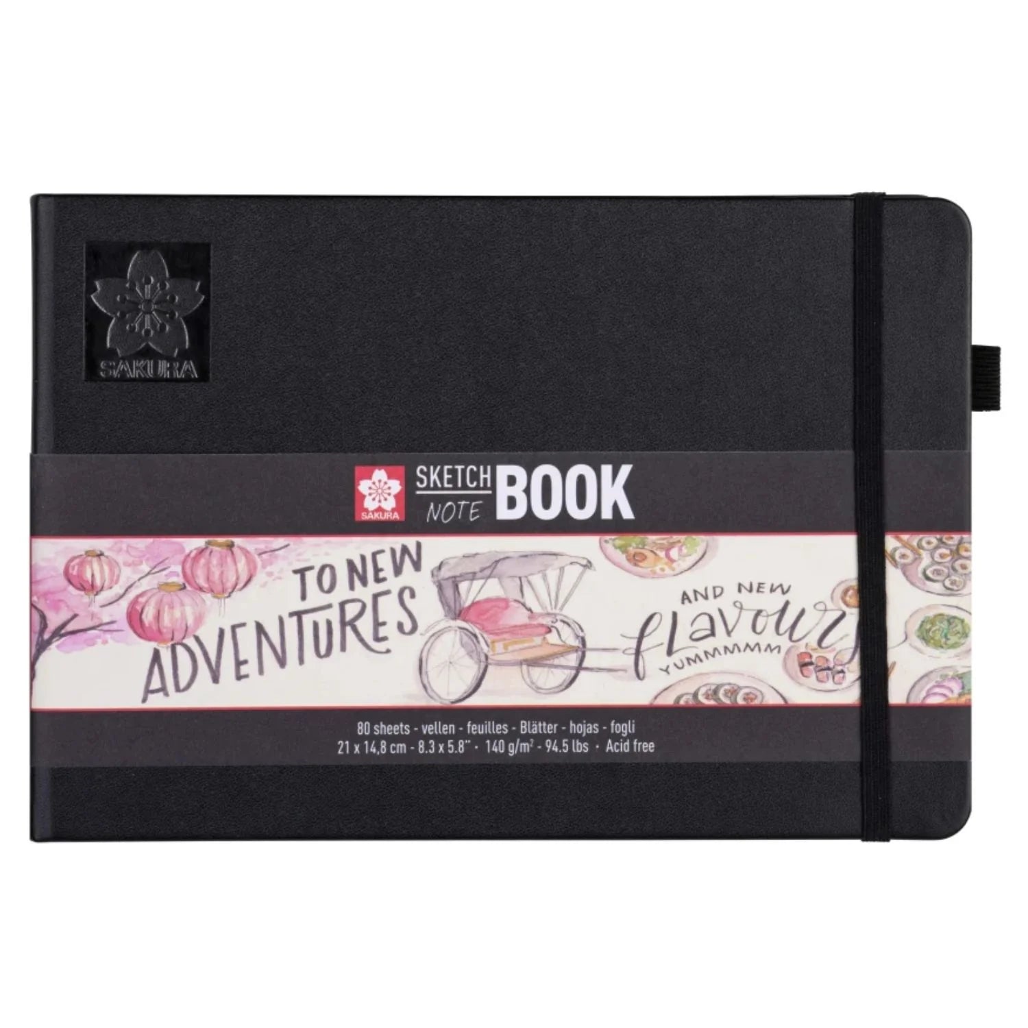 Sakura Sketch Note Book - Sketchbook Papel Blanco/Crema 80 Hojas, 140 g/m2