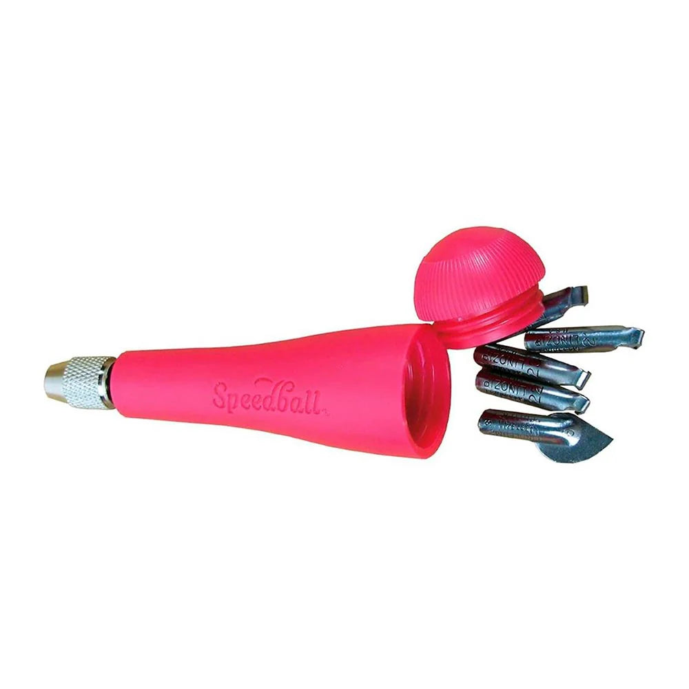 Speedball - Kit Gubias 37 1 Mango y 5 Cortadores de Linóleo