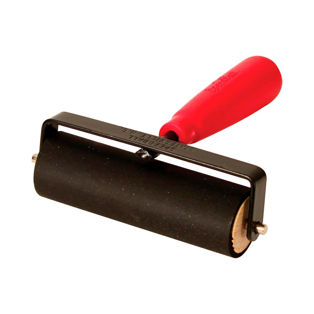 Speedball - Rodillo de Caucho Duro Centro Madera 10 cm