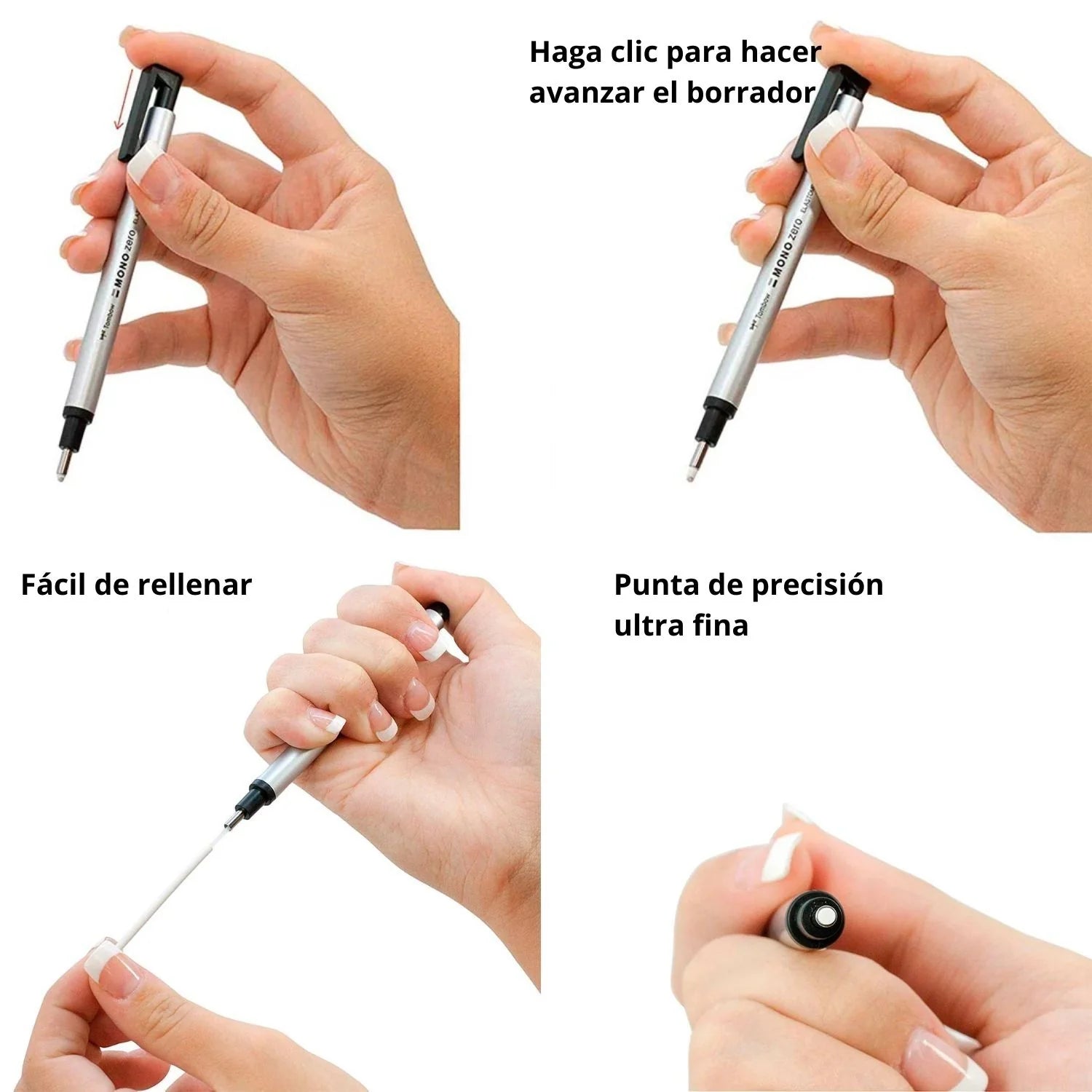 Tombow Mono Zero - Pack 2 Gomas de Precisión de Repuesto