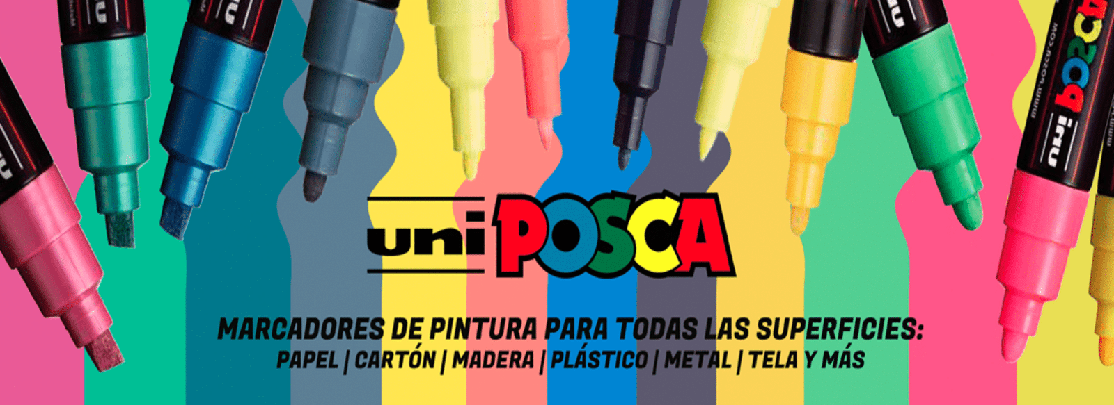 Uni Posca 5M – Set 8 Marcadores Punta Media - ArtiarQ